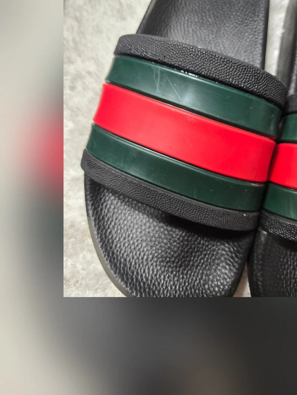 Men's Fashion Striped Pool Side Vynil Slides Sandals Sz 9